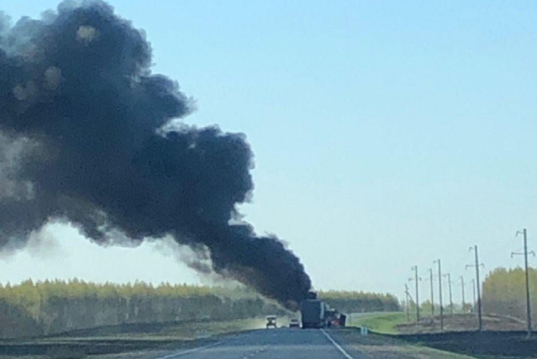 В Пензенской области на трассе сгорел «КамАЗ»